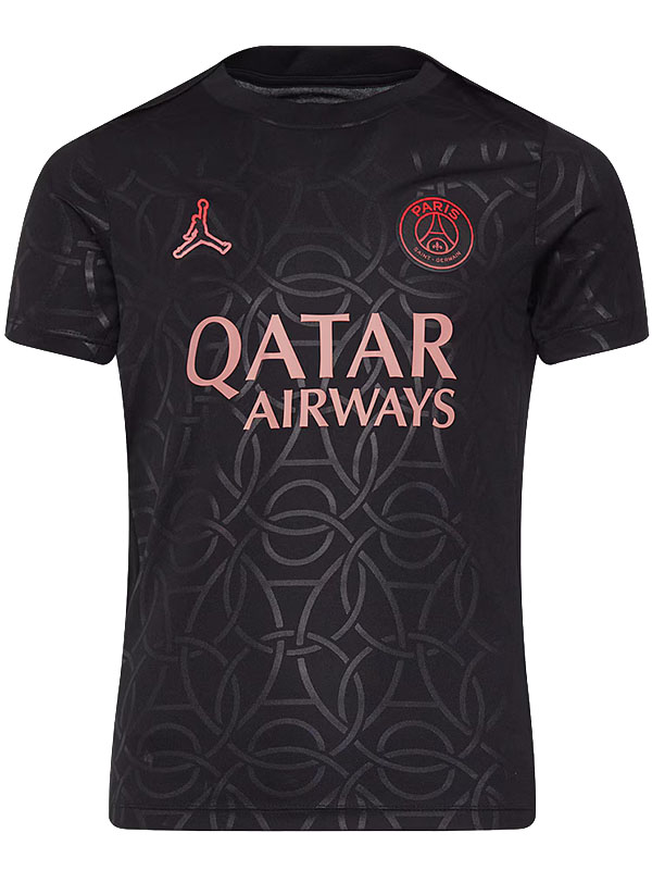 Jordan paris saint-germain maglia speciale pre-partita Academy nera uniforme da calcio per adulti abbigliamento sportivo da allenamento maschile kit da calcio maglietta superiore 2025-2026
